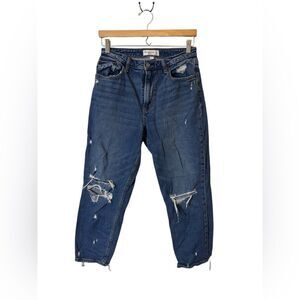 Abercrombie & Fitch denim blue jeans curve love the mom high rise 28 6 S 6S